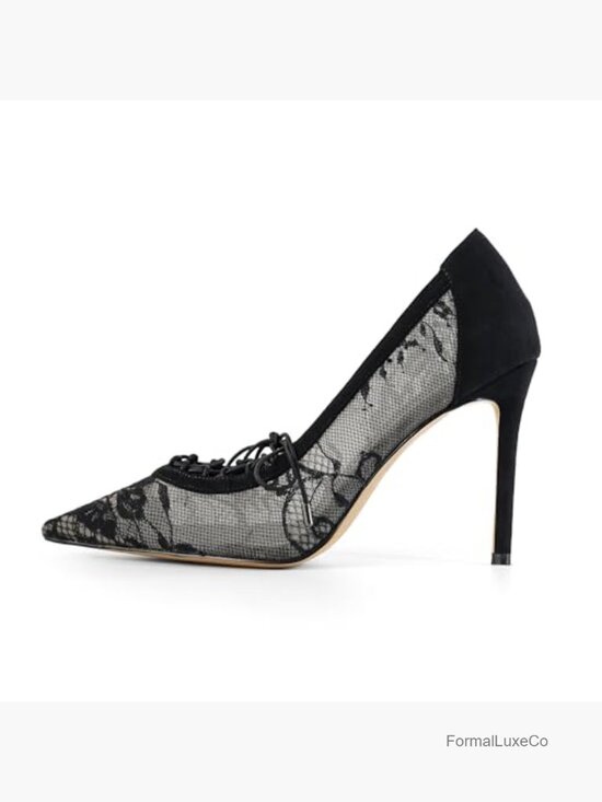 Mesh Stiletto Pumps Pointed Toe High Heels Party Wedding Evening